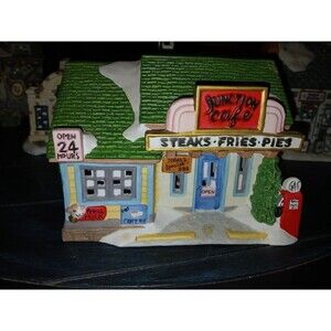 Vtg Lighted Junction Cafe Authentic Christmas Valley Village 1997 w/Box Tested